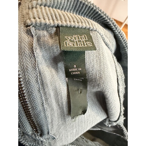 Womens Misses S~ Wild Fable Blue Green  Corduroy Pleated Cargo Mini Skirt NWOT - Picture 5 of 5